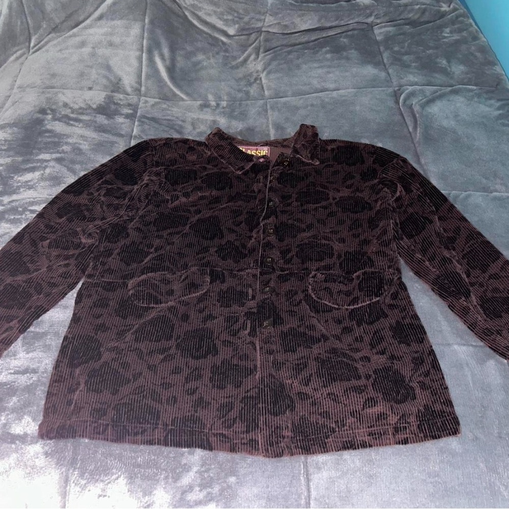 Classic Black Patterned Corduroy Blazer